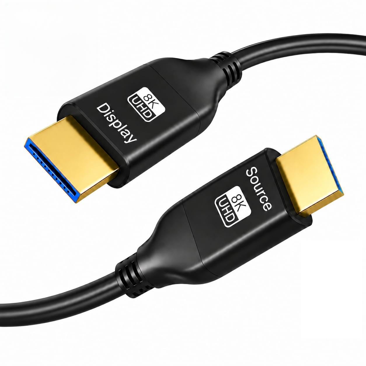 Asnish Cavo HDMI in fibra ottica 8K, 15,2 m, 2.1, ultra 48 Gbps, sottile e flessibile, ad alta velocità, 8K a 60 Hz, 4K a 120 Hz, HDR/eARC/ARC/HDCP/2.2, 3D, compatibile con PS5/TV/proiettore/DVD e
