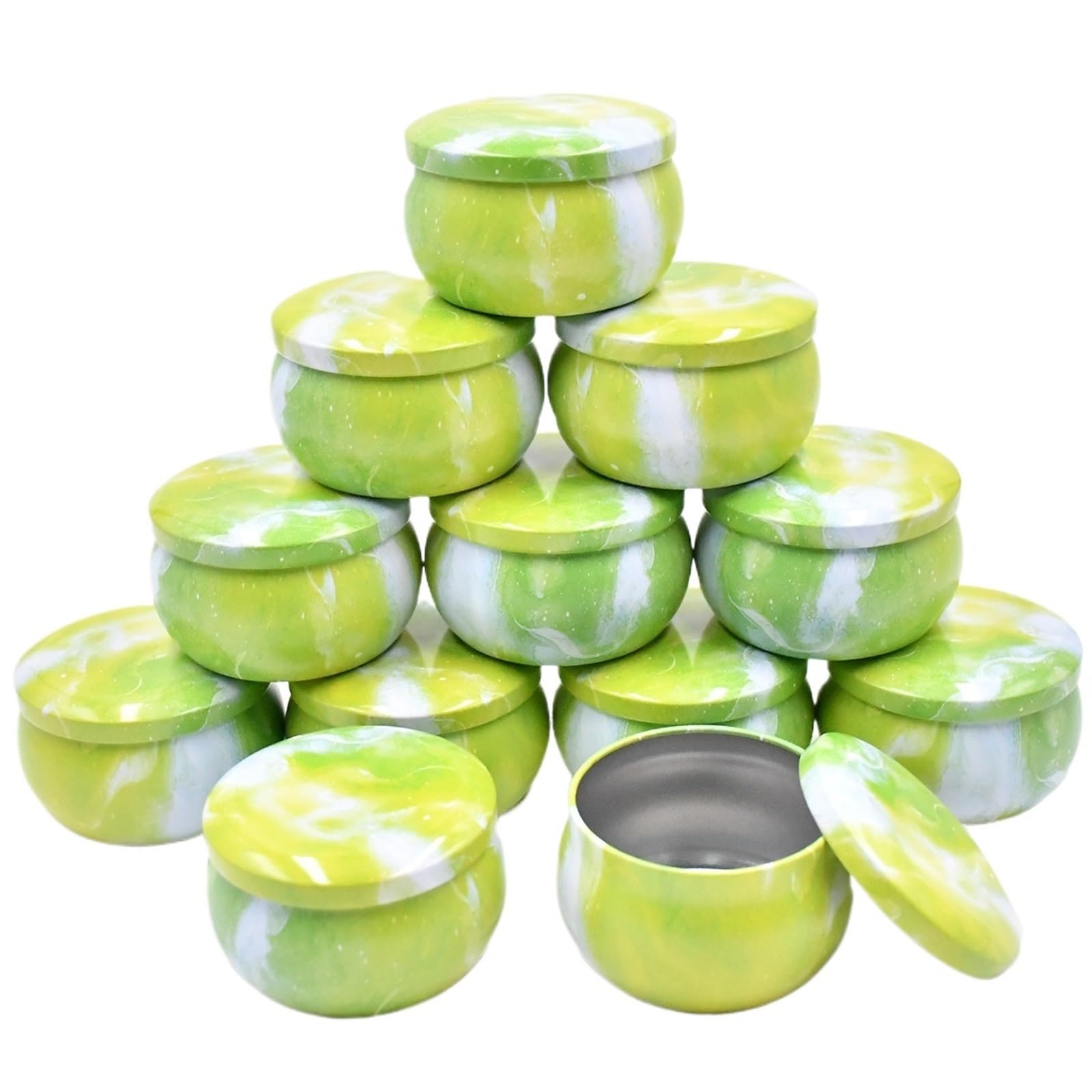HNULGVI Candle Jar Candle Tins 12pcs, 2.2oz Containers For Making Candles, Bulk Jars, DIY(Color 02)