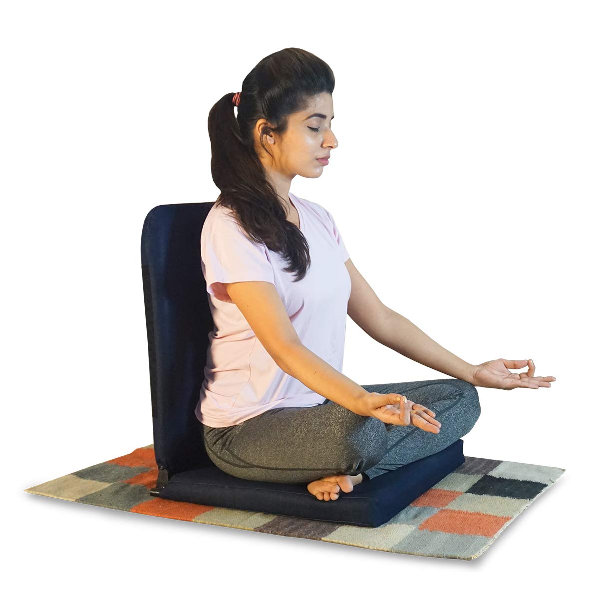 Kawachi Meditation and Yoga Floor Chair with Back Support - I83-Dark Blue (B07L1NPJKH) Amazon Price History, Amazon Price Tracker