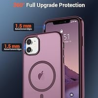 Vista 1070 de SUPFINE Funda magnética para iPhone 11 (compatible con MagSafe) (protección contra caídas de grado militar), translúcida mate a prueba de golpes