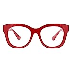 Peepers by PeeperSpecs Oprah\'s Favorite Women\'s Center Stage Oversized Blue Light Blocking Reading Glasses - Red +1.50