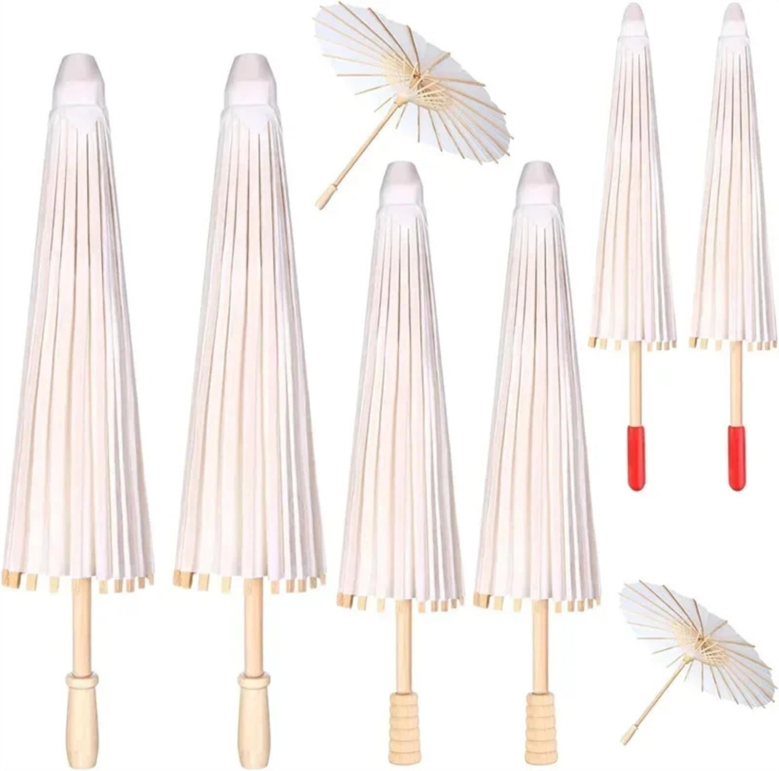 Papiersonnenschirm for Hochzeiten, 60/80 cm, chinesische Papierschirme, rustikaler weißer Schirm, Fotografie-Requisiten for Partys(60cm,6pcs)