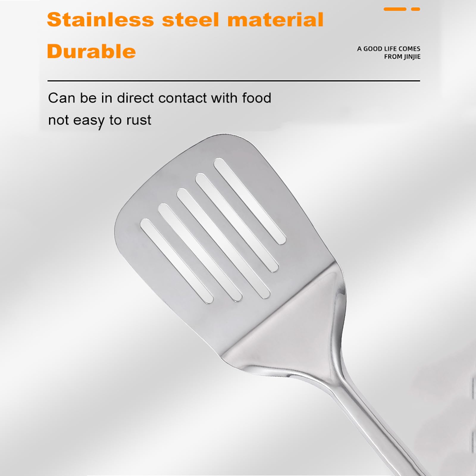Kochlöffel-Set Aus Edelstahl, Küchenutensilien-Set Mit Löffel, Solider Wok-Spatel, Schlitzspatel, 430er-Edelstahl-Kochlöffel-Set Zum Kochen Und Backen (7 Teilig)