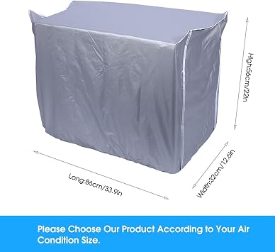 Air Conditioner Cover for Outside Units, Outdoor Unit Covers Outdoor Air Conditioning Unit Protection Silver Water Proof AC for Home(M)
