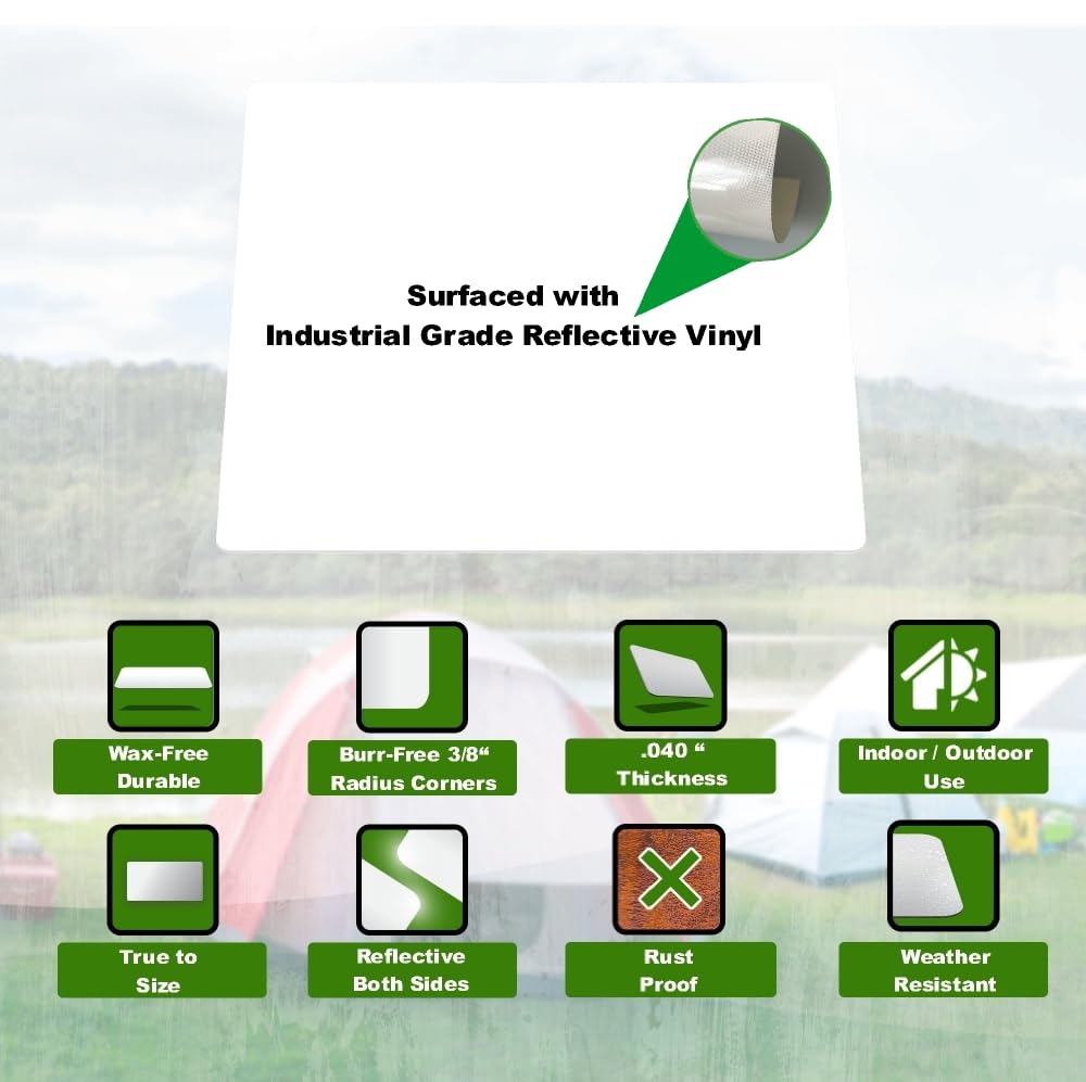 JustSignFrames Blank Reflective Metal Sign (Pack of 5) Made of Aluminum Sheet Metal Plate Surfaced with 3M Industrial Grade Reflective Vinyl, Customized For Personalized Banner, 24 x 24 x .040, White