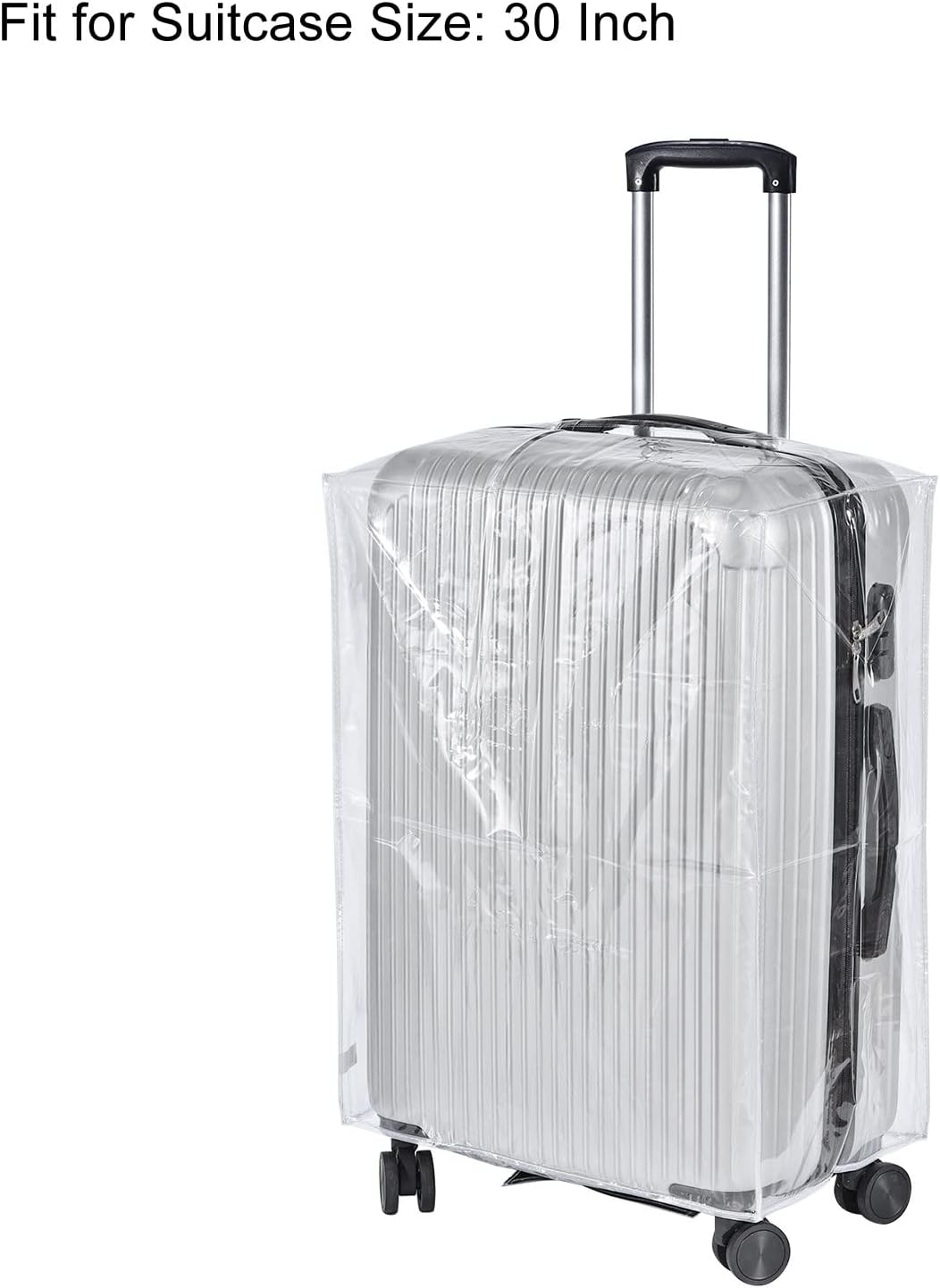 review PATIKIL Universal Luggage Protector with Fastener 30 Inch, Portable Clear PVC Antistatic Waterproof Dust Cover for Suitcase, Transparent