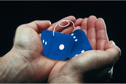 Miniatura 4 de Zone Tech Dados Colgantes Cuadrados de 3 Pulgadas Azules - Dados Colgantes Decorativos Suaves y Mullidos para Espejo de Vehículo con Puntos Blancos