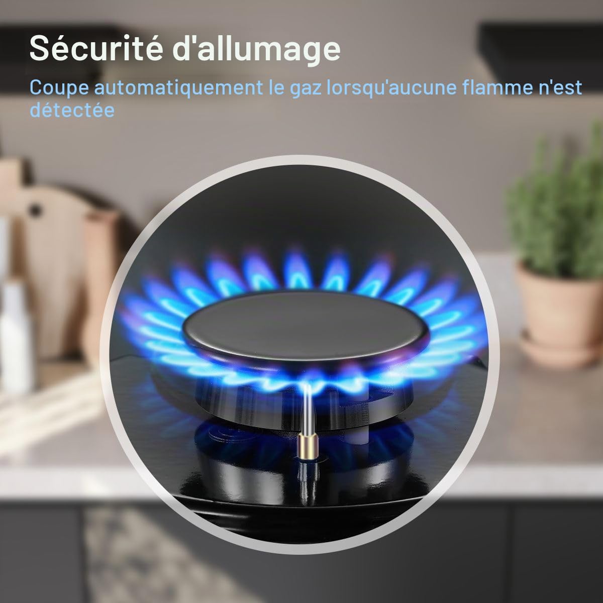 SNDOAS Plaque Gaz 2 Feux, Plaque de Cuisson avec Panneau en Verre Trempé, Sécurité Thermocouple, Convient pour le Gaz Naturel/Propane, 30 cm, 2400 W/1800 W, 220-240 V