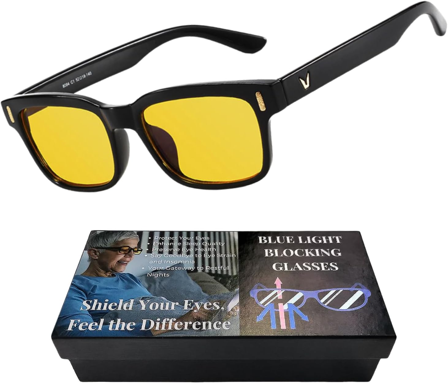 Blue Light Blocking Glasses: Shield Your Eyes from Harmful Screen Glare, Prevent Eye Fatigue, and Maintain Eye Health, for Computer, TV, Gaming,Women and Men - Includes Case