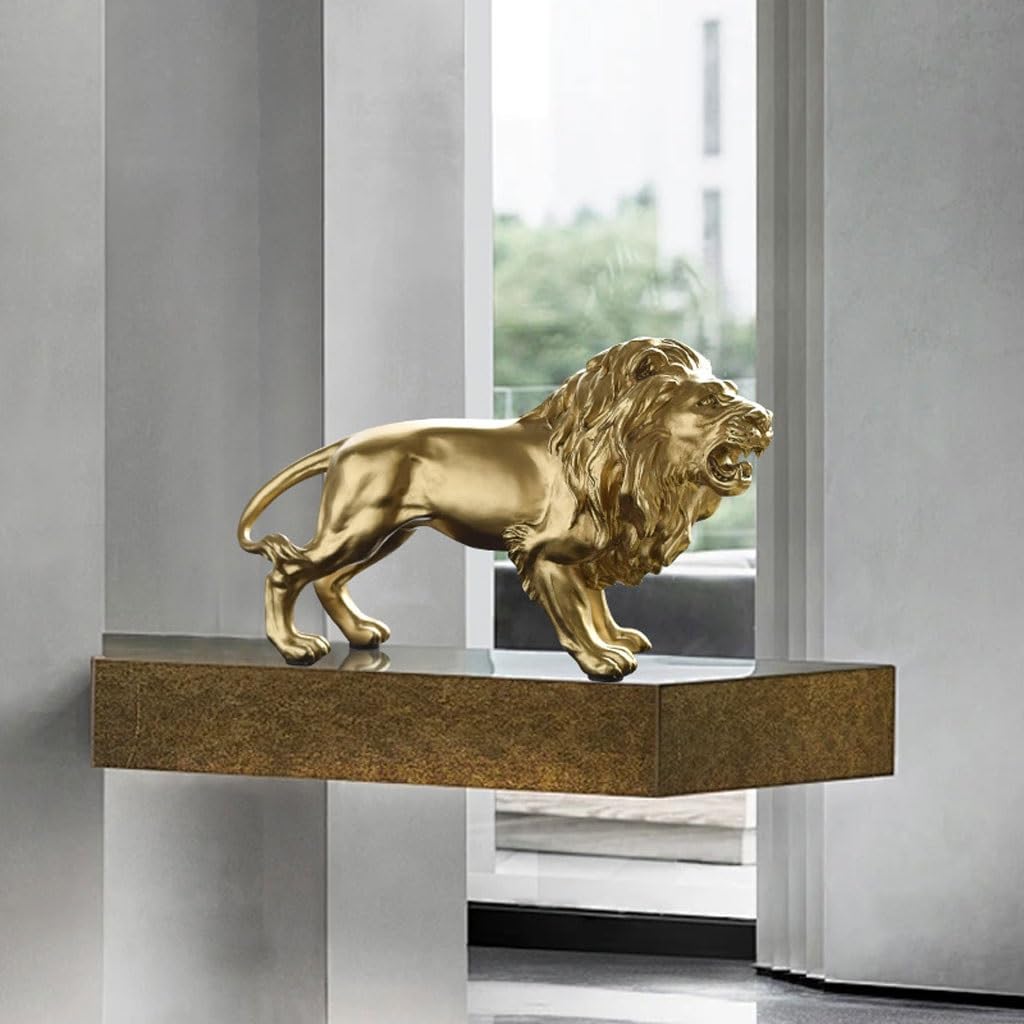 Statue Da Tavolo Creativo Leone Ruggente In Resina, Ornamenti, Decorazioni For La Casa E Il Soggiorno, Scultura Animale Statue Decorative Per La Casa