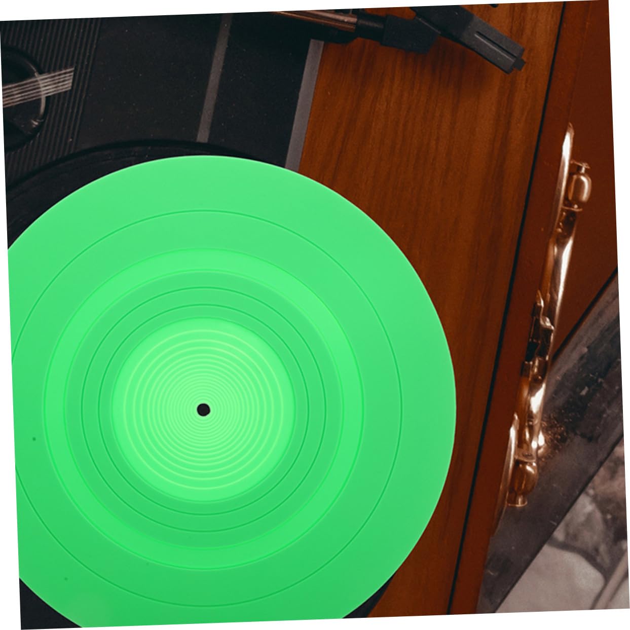 ERINGOGO 2piezas Tapete De Registro Para Tocadiscos De Vinilo Alfombrilla De Silicona Verde Suministros Para Mesas De Discos De Vinilo