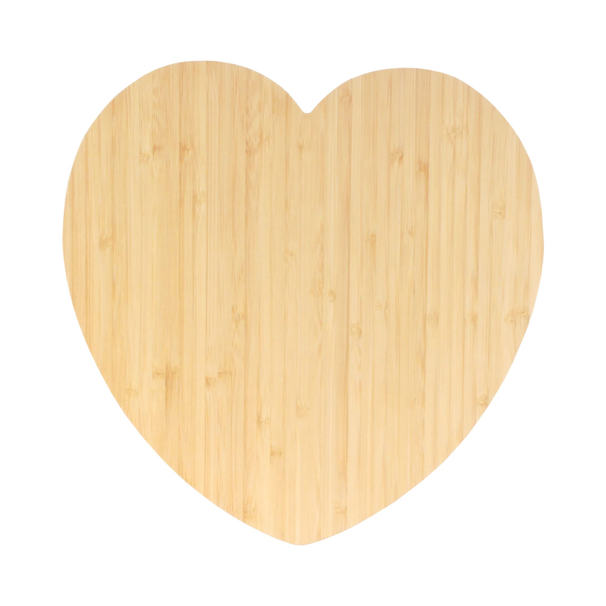 BambooMN Heart-Shaped Bamboo Serving and Cutting Board, 12