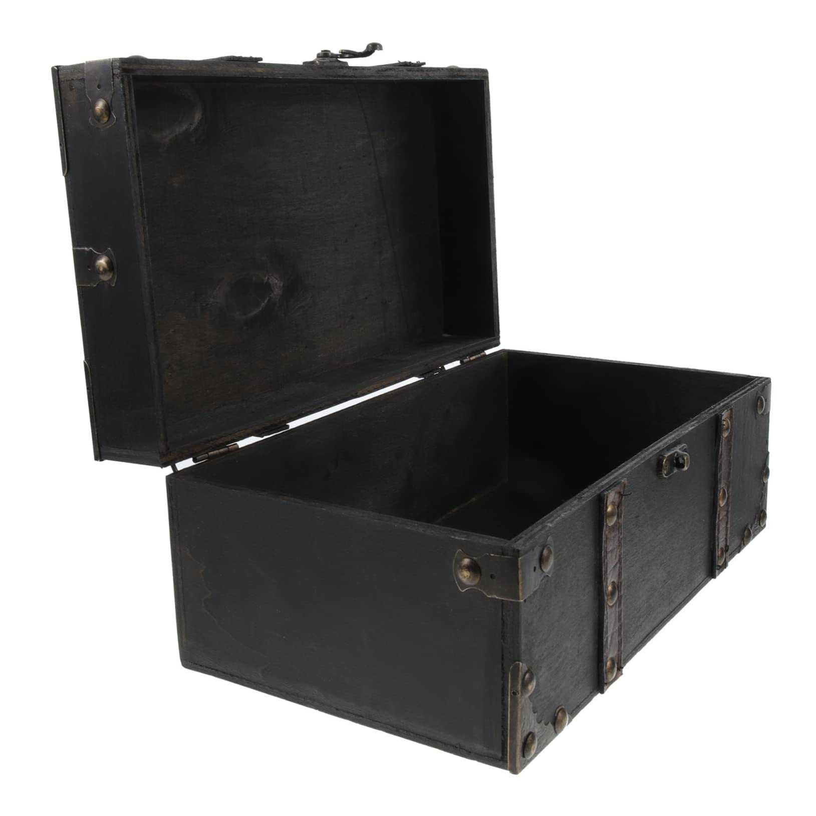 Coffre trésor bois vintage TOPBATHY avec finitions rétro
