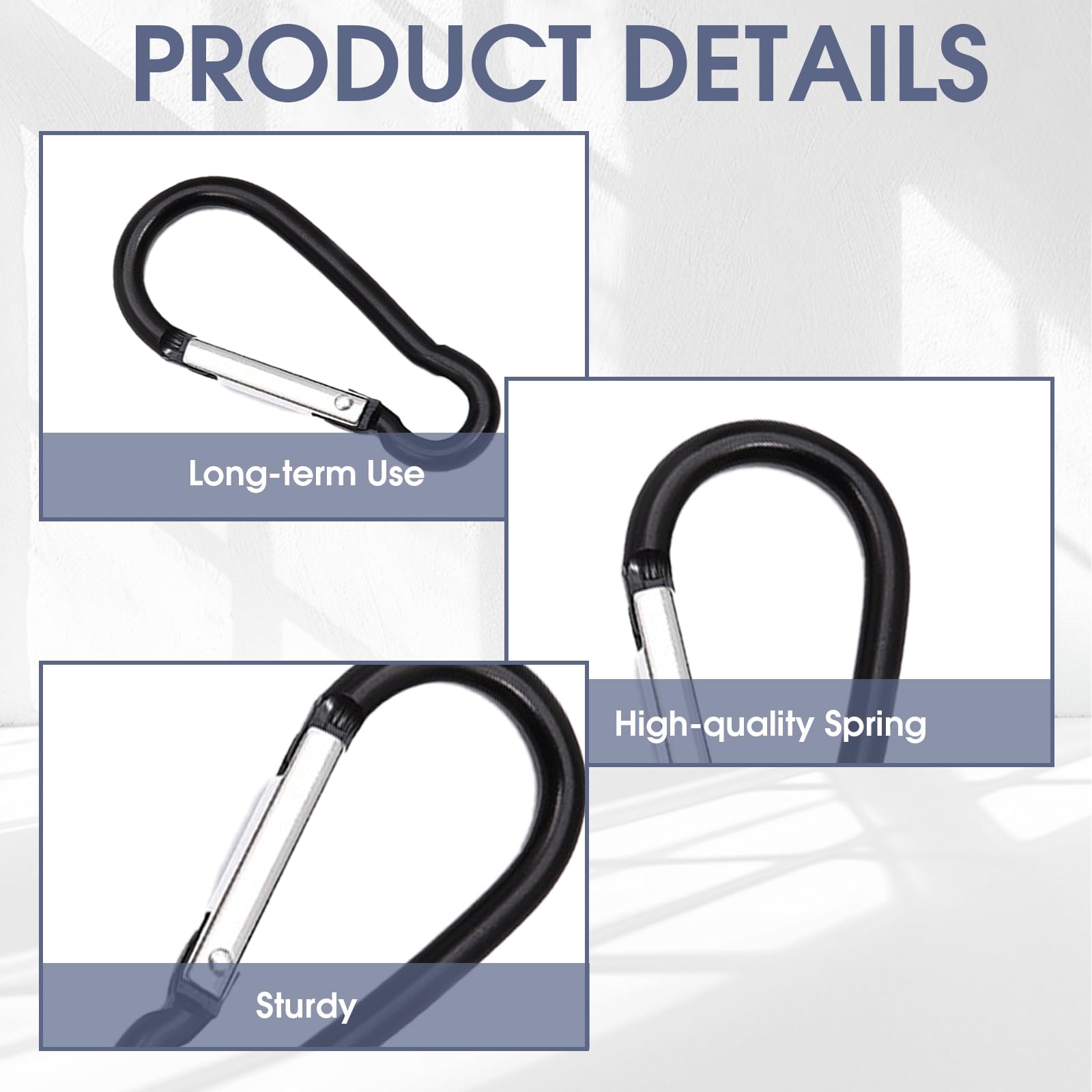 6 Pièces 59mm Mousquetons, Aluminium D Forme Mousqueton Mini Mousqueton Micro Multi-Usage Clips Mousquetons Petit Escalade pour l'Extérieur Le Camping La Pêche La Randonnée Le Tourisme à Dos