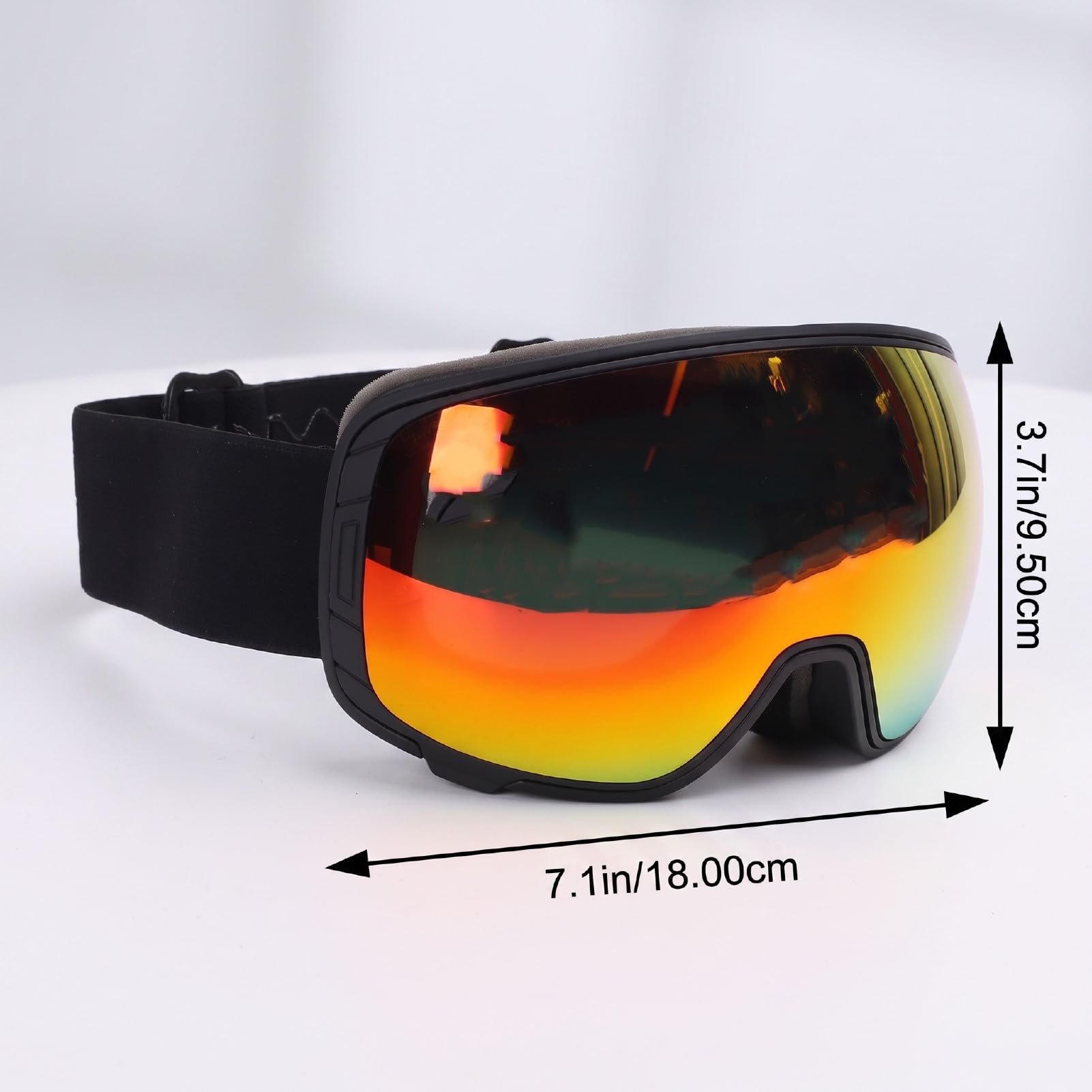 Lunettes de Ski Magnétiques, Masque de Snowboard Anti Buée for | Écran Coupe-vent Double Couche, Anti-rayures, Bande Silicone OTG Antiglisse