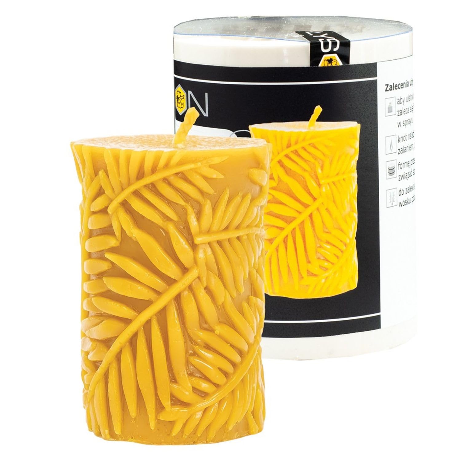 LYSON Moule à Bougie Cylindre avec feuilles Hauteur: 8,5 cm Moule en silicone pour bougies Silicone Bougie Verser Moules Bougies en cire d'abeille DIY et artisanales Bricolage Réutilisable Bougie