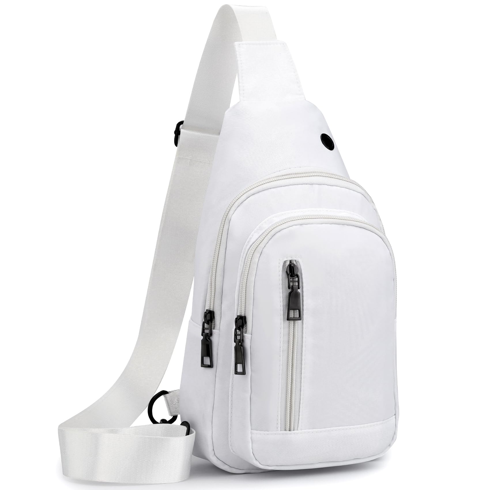 Seoky Rop Sling Bag Crossbody Backpack for Men Women Small Purse Chest Shoulder Bag for Travel Hiking Daypack White