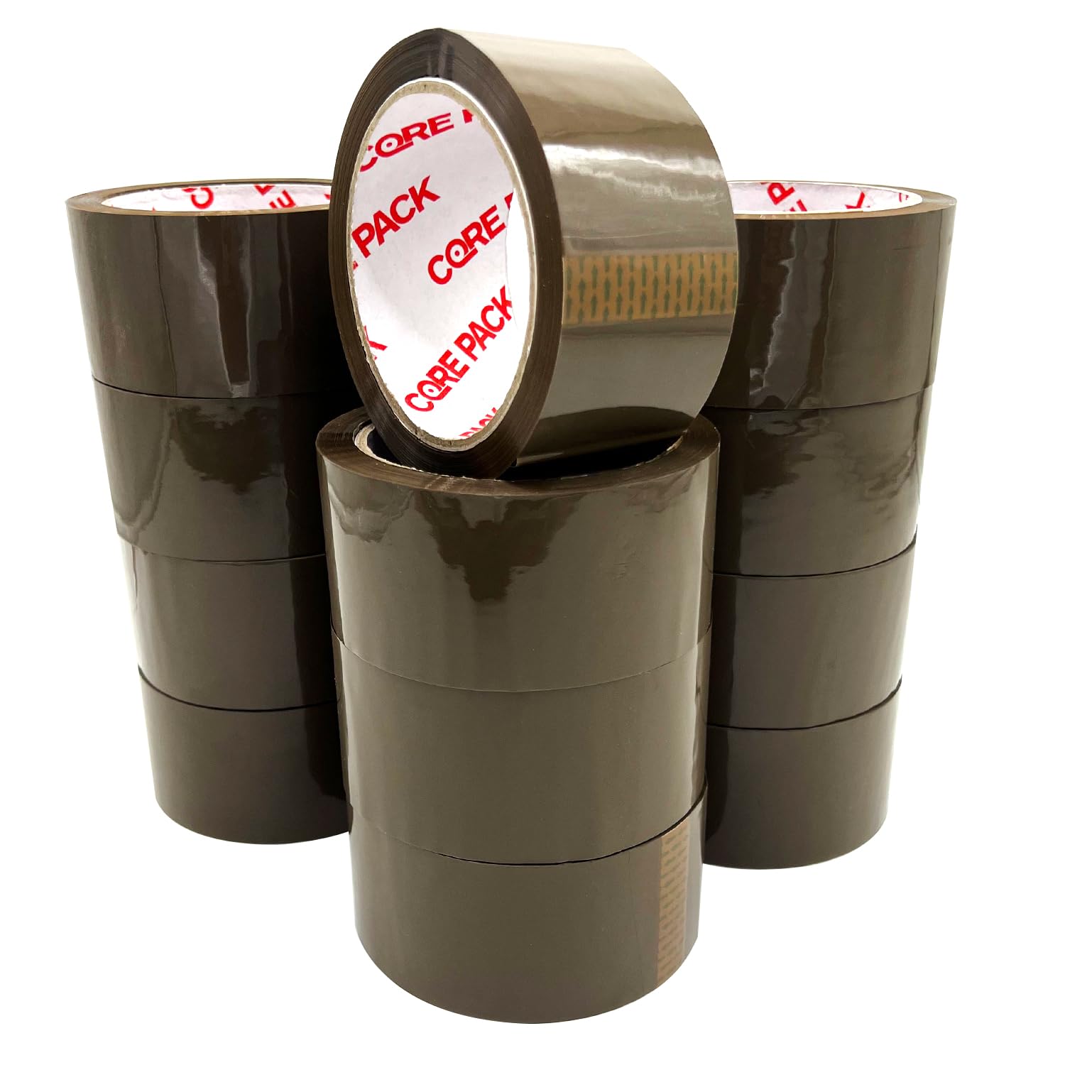 CorePack Strong Packaging Tape | 48MM x 66M | Secure and Sticky Packing Tape Suitable for a Heavy Duty Seal on Shipping Parcels & Boxes (Brown, 12 Pack) โ image 1