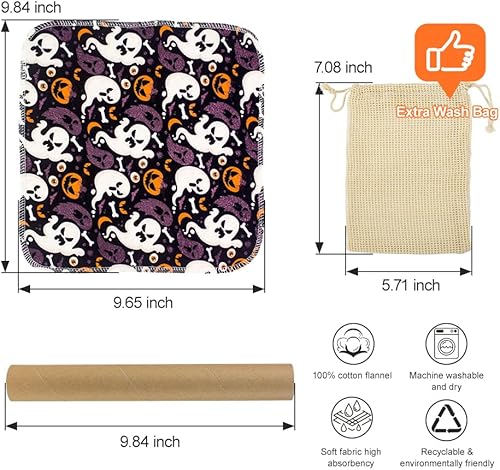 Miniatura 2 de Rollo de toallas de papel reutilizables sin papel, paquete de 25 manteles individuales lavables de algodón suave absorbente para cocina, mesa de