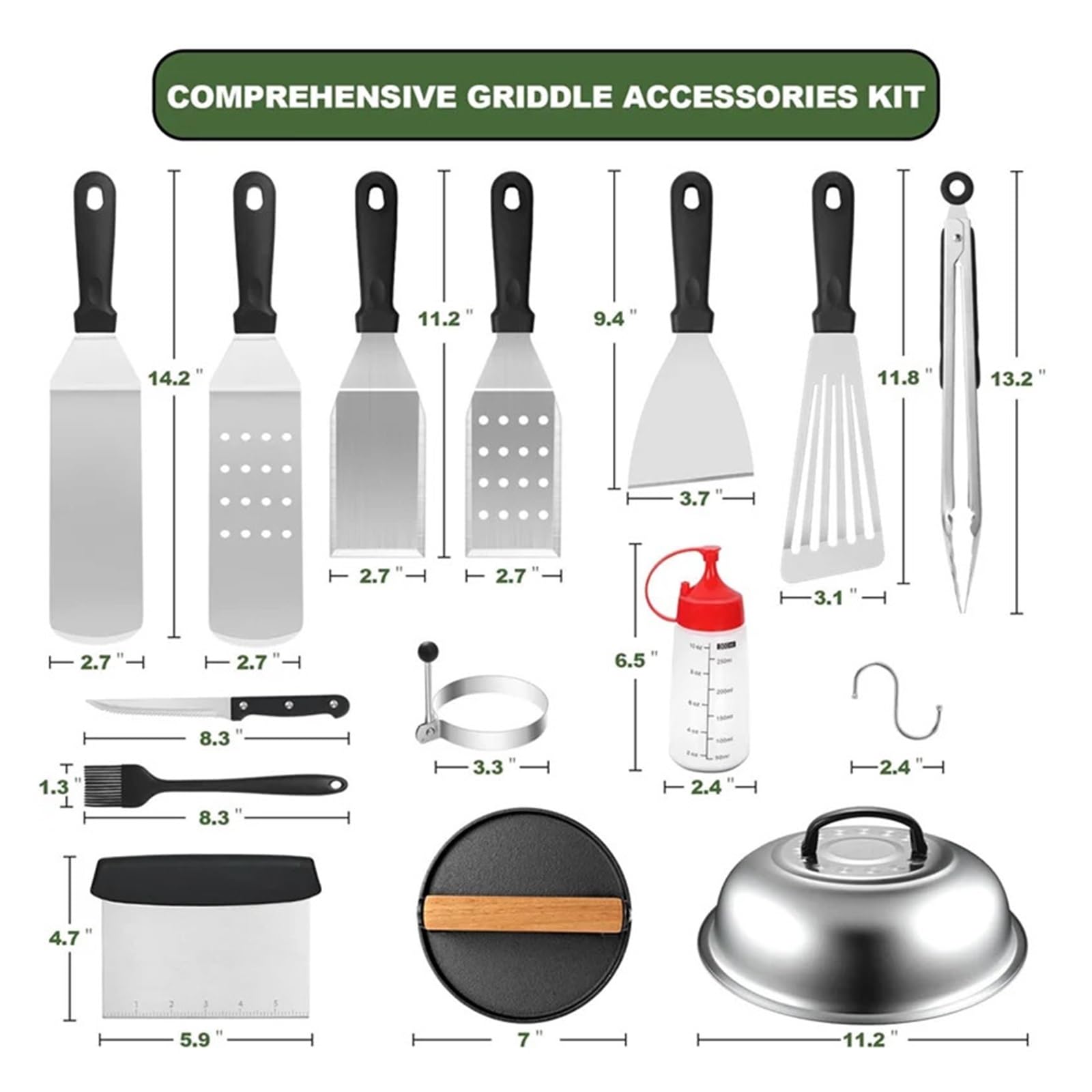 Ensemble d'accessoires for Barbecue à Dessus Plat, spatule, Couvercle, extérieure