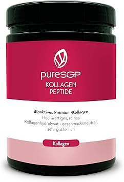 pureSGP® Kollagen [300g]: Reinstes Kollagen in Apothekenqualität - Bioaktive Premium-Peptide aus hochwertigem Kollagenhydrolysat. Mit Vitamin C & Biotin - Geschmacksneutral - Sehr gute Löslichkeit Apothekenqualität Bioaktive Premium-Peptide Kollagenhydrolysat mit Vitamin C & Biotin Geschmacksneutral Gute Löslichkeit
