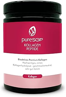 pureSGP® Kollagen [300g]: Reinstes Kollagen in Apothekenqualität - Bioaktive Premium-Peptide aus hochwertigem Kollagenhydrolysat. Mit Vitamin C & Biotin - Geschmacksneutral - Sehr gute Löslichkeit
