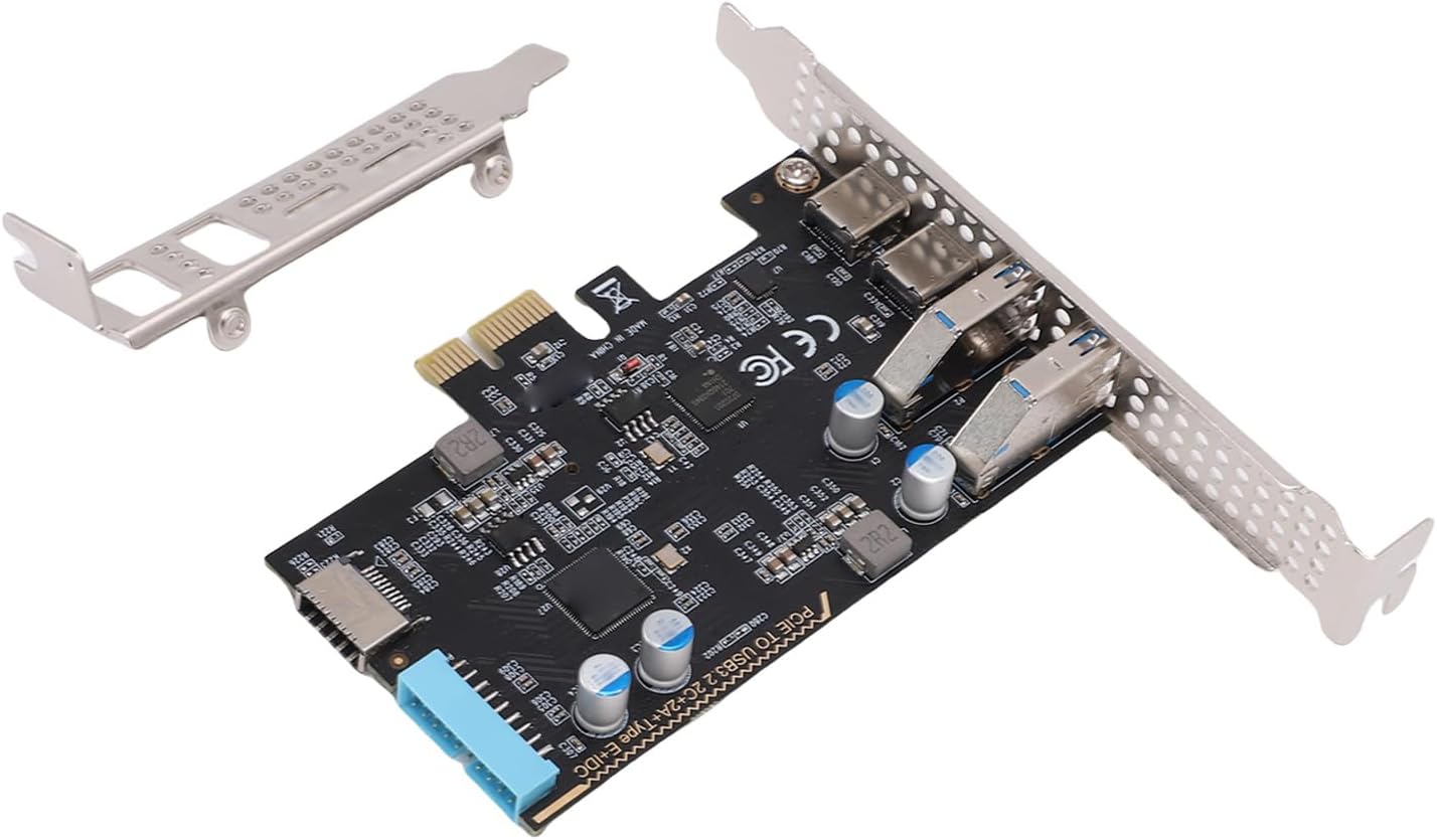 PCIe to USB 3.2 Card 4-Port 10Gbps Expansion Card for Desktop, 2X USB C & 2X USB A Ports with Type E Header, PCI Express Adapter