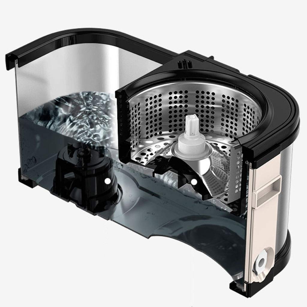 Cubo Giratorio para fregona, Acero Inoxidable, presión Manual Seca automática, Doble accionamiento, Cubo para fregona Manos Libres para el hogar, húmedo y seco