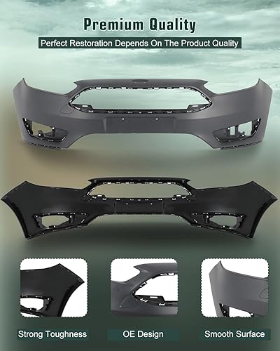 Miniatura 3 de SCITOO Cubierta de parachoques delantero para 2015 2016 2017 2018 para Ford Focus plástico parachoques reemplazo F1EZ17757CAPTM