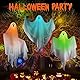 Halloween Deko Hängender Geist, 3 Stück 67CM LED Blinkender weißer Geist Hängedekoration, Gruseliger Fliegender Leuchtenden Geist, für Innen Außen Bäume Terrasse Garten Halloween Party Dekoration