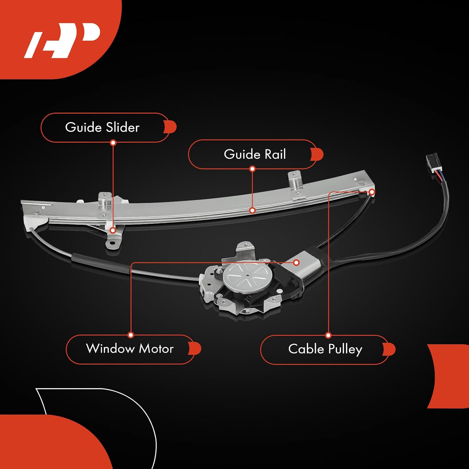 A-Premium Power Window Regulator with Motor Compatible with Nissan Sentra 1991-1994 Tsuru (Mexico) 1994-2012 Front Right Passenger Side