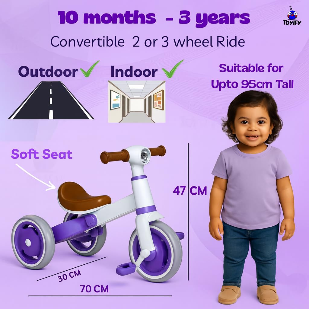 3-in-1 Toddler Tricycle - Balance Bike & Ride-On -5 3-in-1 Toddler Tricycle - Balance Bike & Ride-On -5