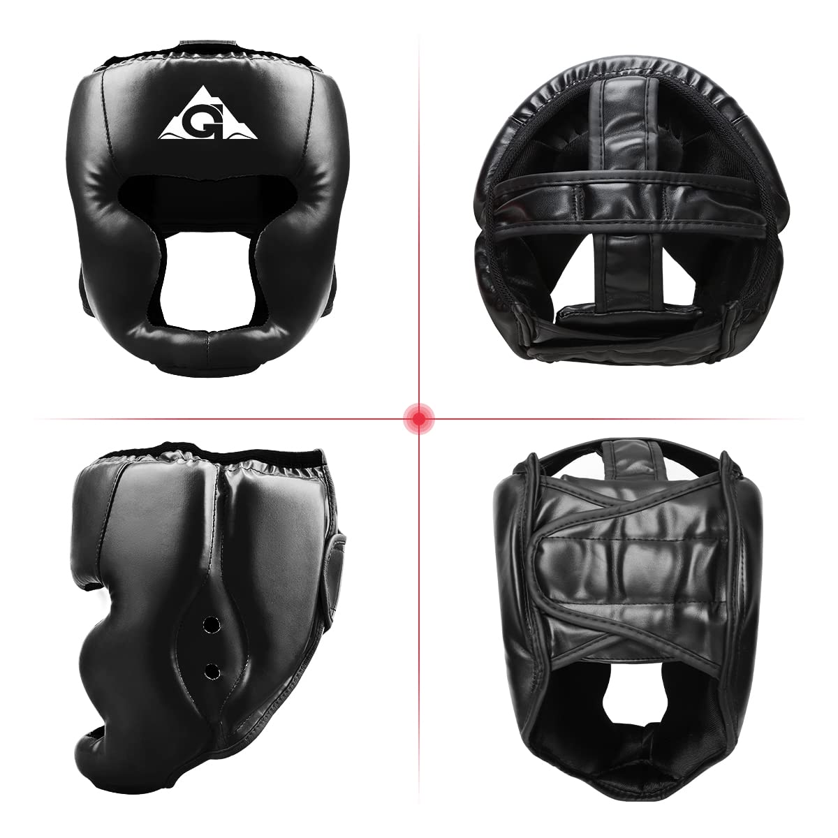 GROOFOO Casco da boxe per bambini e adulti, in pelle PU, casco per boxe, MMA, kickboxing, MMA, muay thai, sparring, arti marziali, karate, taekwondo