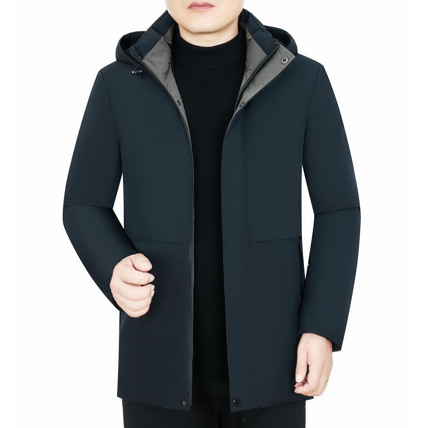 Męska kurtka zimowa, gruba, ciepła, wygodna, średniowieczna, swobodna, pikowana