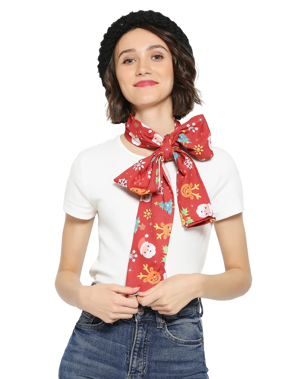dupatta bazaar Women's Printed Satin Christmas Holiday Scarf-picture-25