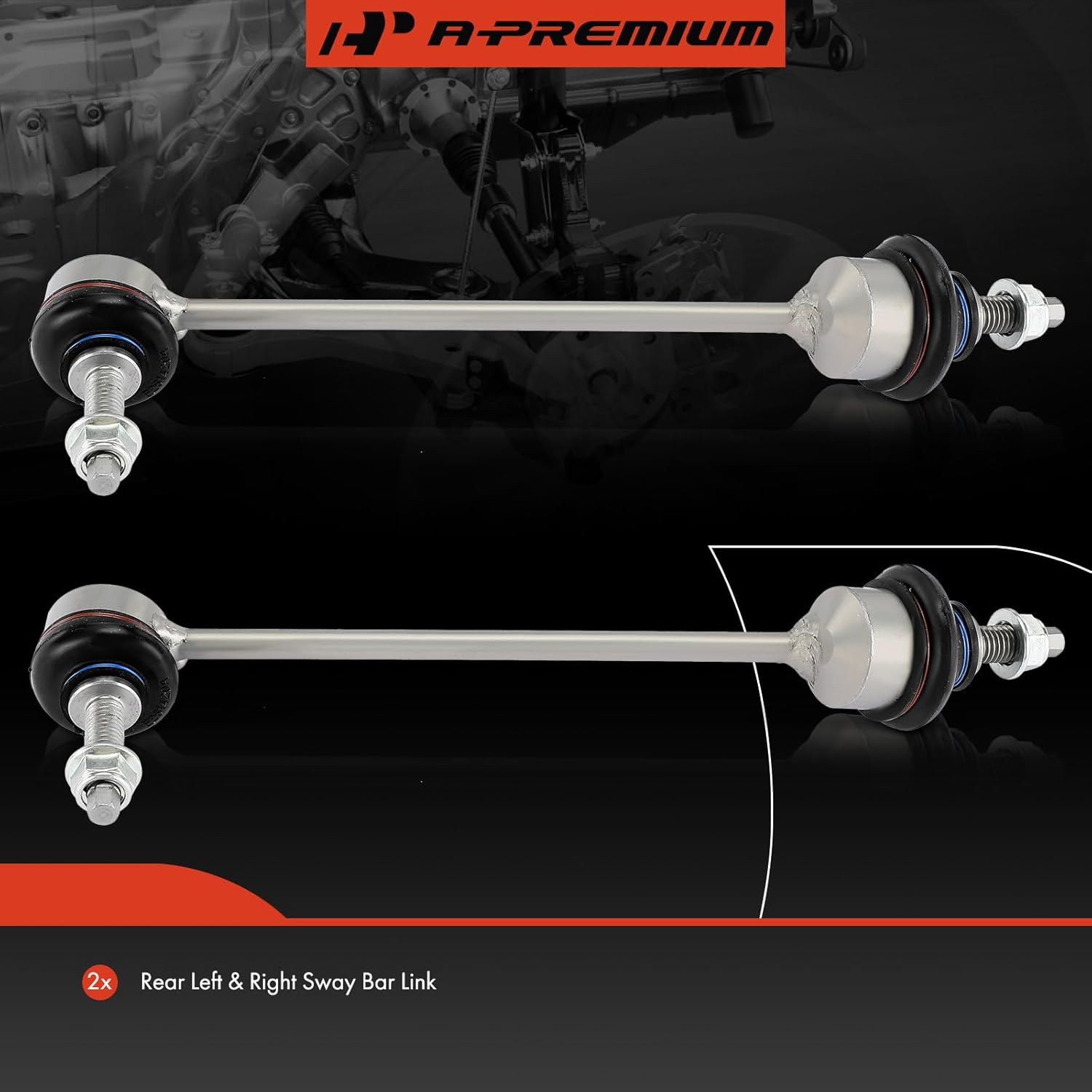 A-Premium 2 x Rear Sway Bar Links Stabilizer Bar Links Compatible with Jaguar XF 2009-2015, XFR 2010-2015, XFR-S 2013-2015, XJ, XJ8, XJR, XJR575, F-Type, XK, XKR, XKR-S, S-Type, Super V8, Vanden Plas