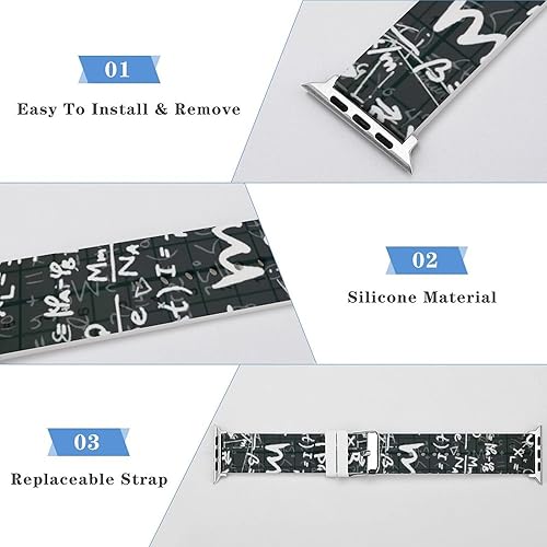 Miniatura 7 de Correa de reloj de silicona suave transpirable ligera compatible con Apple Watch Sport Band para hombresunisexjóvenes compatible con Iwatch Series