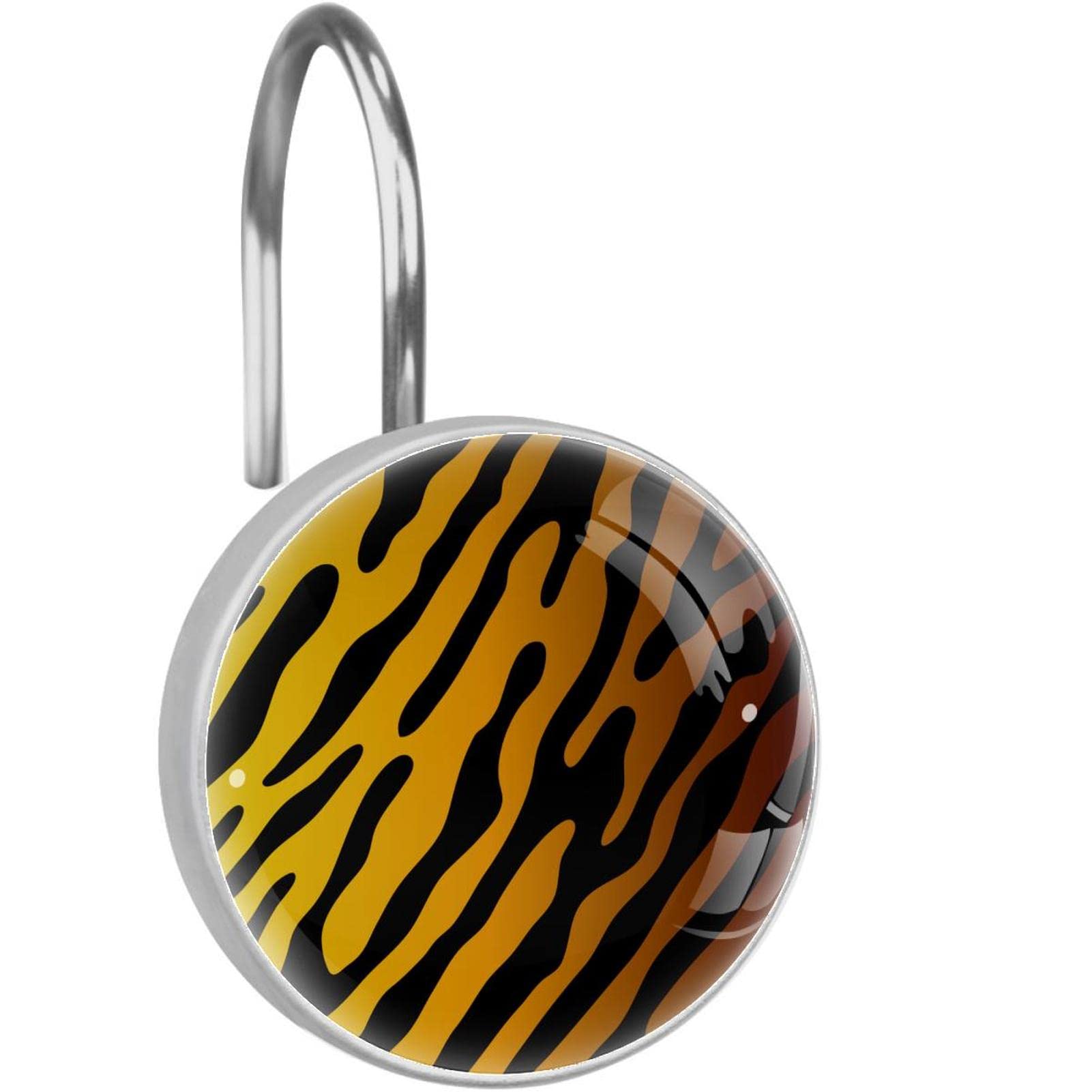 Crochets pour rideau de douche en acier motif tigre dégradé de salle de bain lot de 12