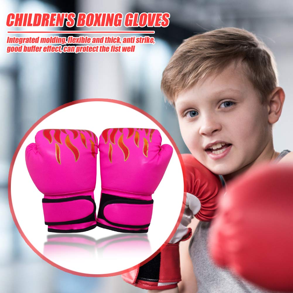 Wangqi 2 Stücke Boxen Training Kampfhandschuhe Kind Atmungsaktive Sparring Flamme Handschuhe