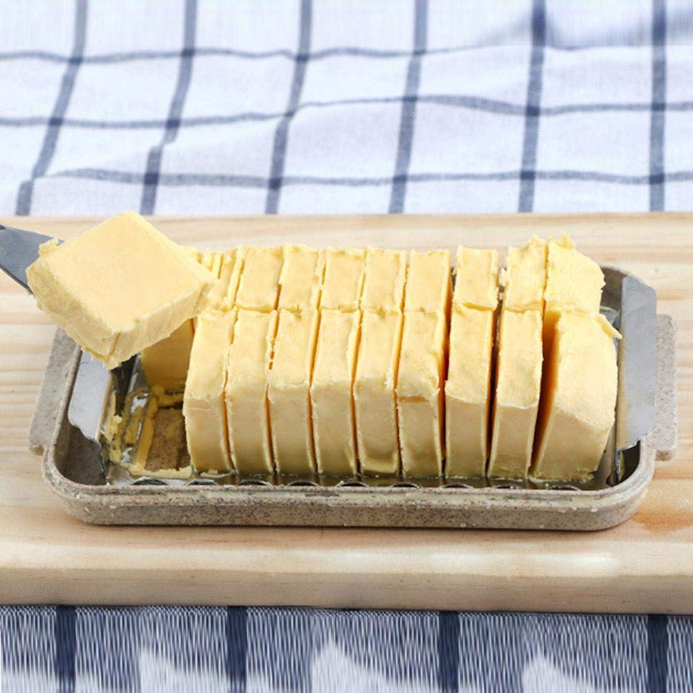 Beurrier Étui Coupe-Beurre en Acier Inoxydable, beurrier avec Couvercle, Couteau, conteneur de scellage, Plat de Rangement, Plat à Fromage Boite à Beurre (Color : A)