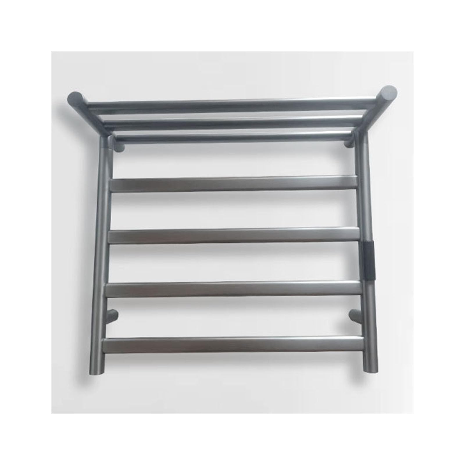 asdchZen Black,Hard Wired,Electric Towel Rack With Top Shelf,Hot Stainless Steel,Wall Mounted Heated Towel Drying Rack Constant Temperature-Black-Right Line,A Gray-Hard wired