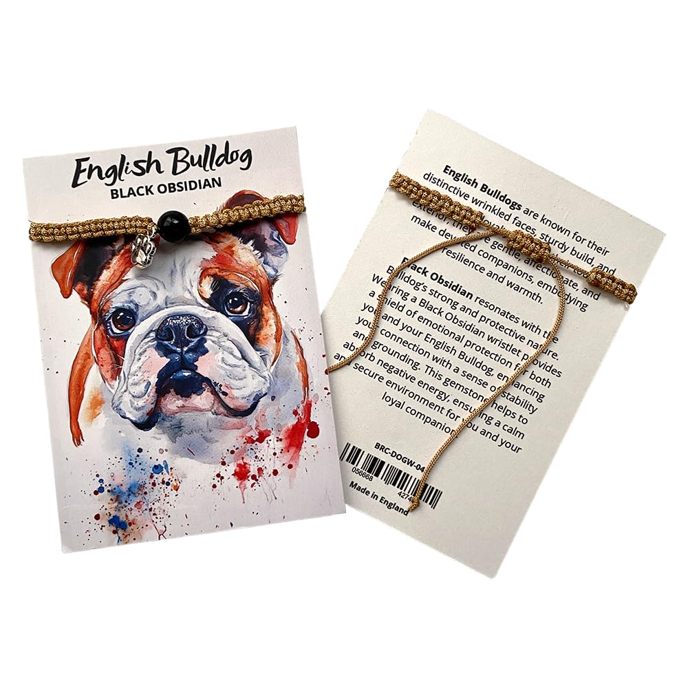 VIE The Pawstone Collection Wristlet, English Bulldog, Black Obsidian