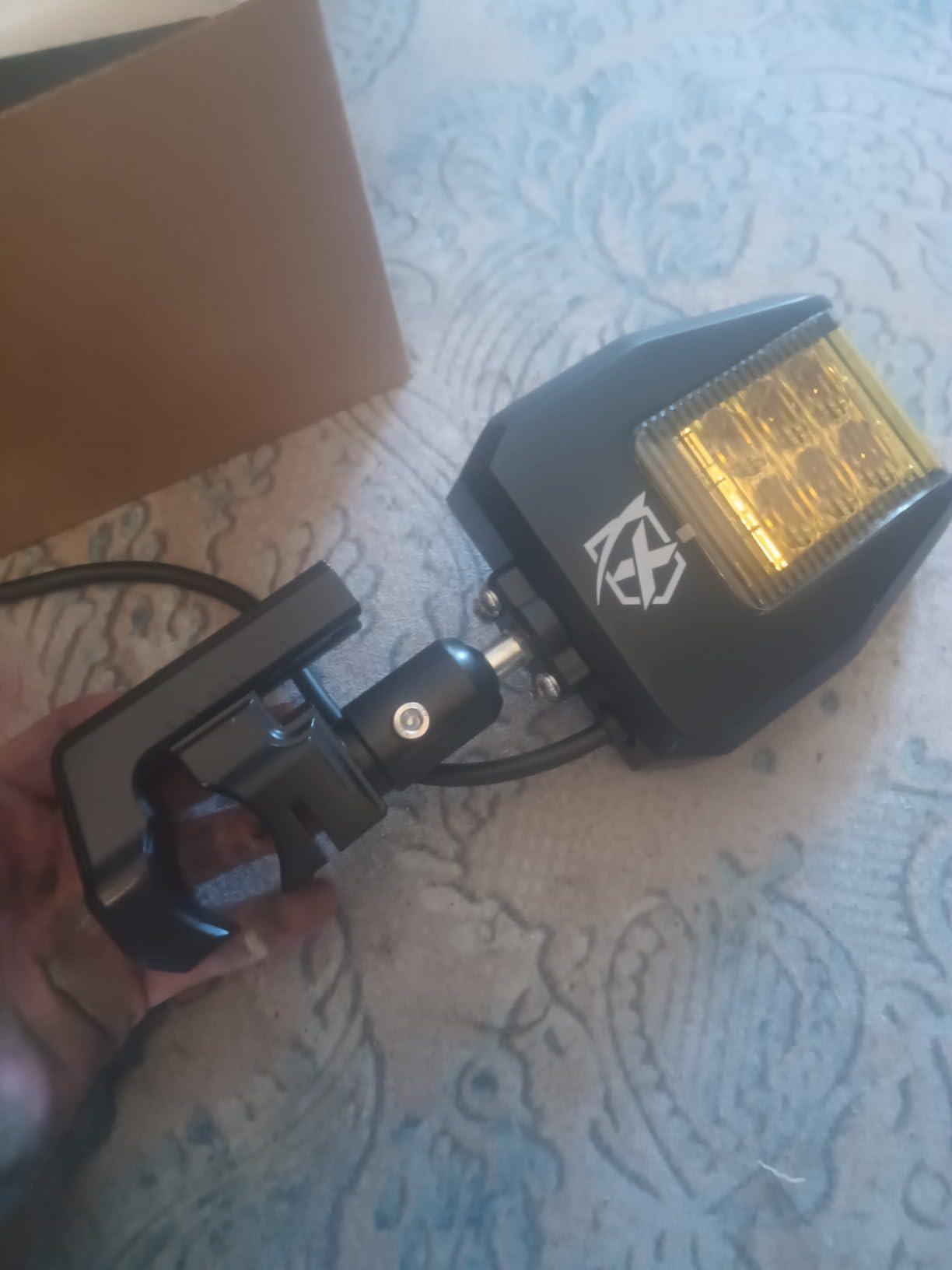 Xprite UTV Side View Mirrors Aluminum W/ Spot Light For 1.75-2