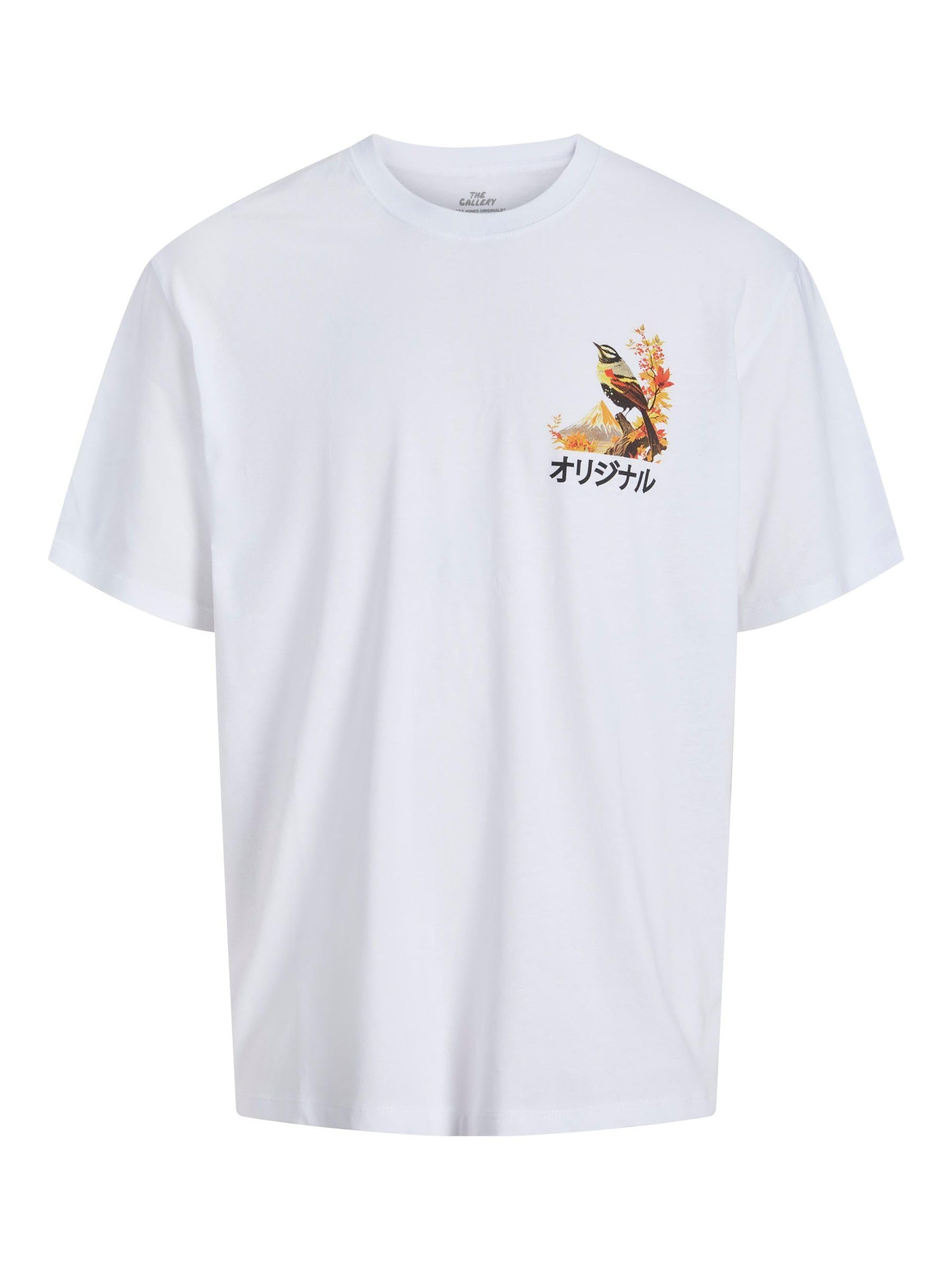JACK & JONES Jorfuji Tee SS Crew Neck Tg, Bright White, XL