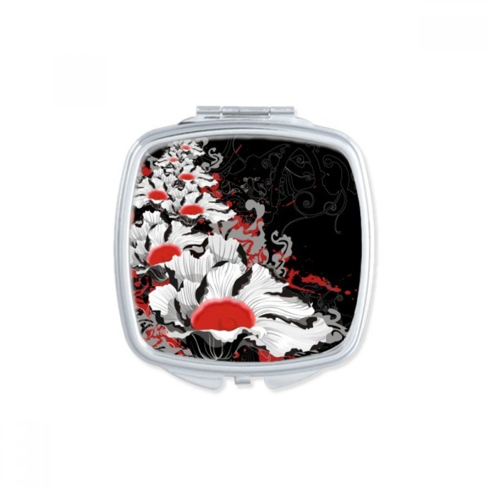 Miroir de poche pivoine maquillage compact de voyage pour femme