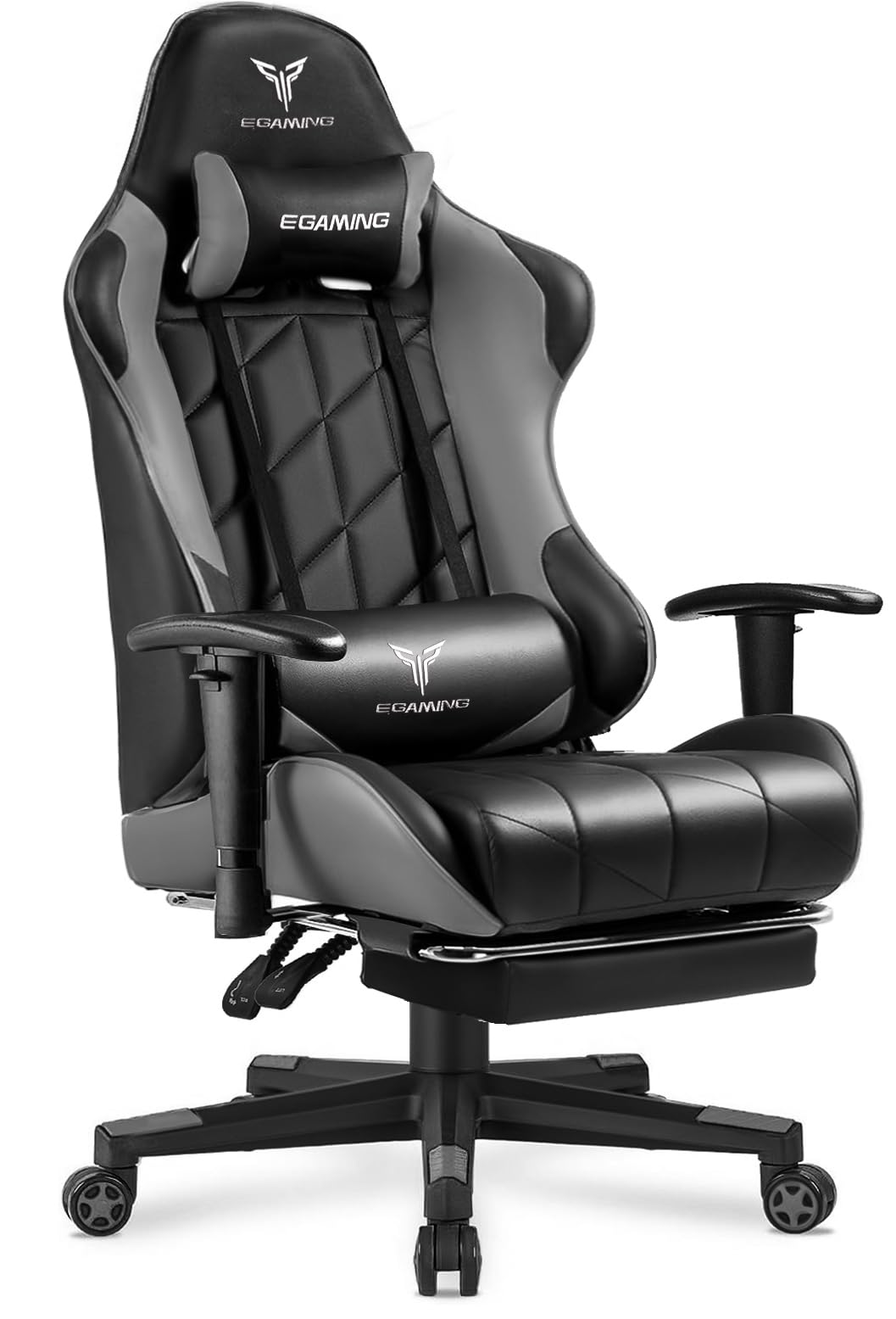 EXRACING Gaming Chair with 3D Adjustable Armrests, Cow Print Design, Ergonomic Office Chair with High Back, Computer Chair with Footrest,Comfy Diamond
