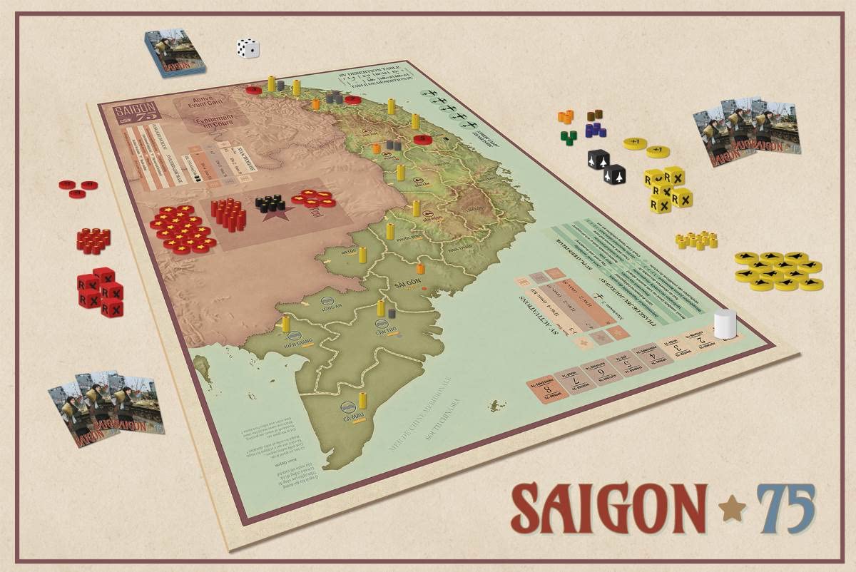 Saigon 75 - Gioco da Tavolo Strategico Militare per 1-2 Giocatori, Età 16+ - Edizione Standard - Grigio - Italiano - Blackrock Games