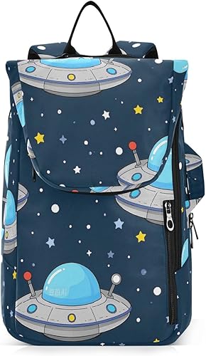 Bolsa deportiva de tenis para mujer, impermeable, dibujos animados, lindo azul-gris, nave espacial, 3 raquetas de bádminton para mujeres y hombres,