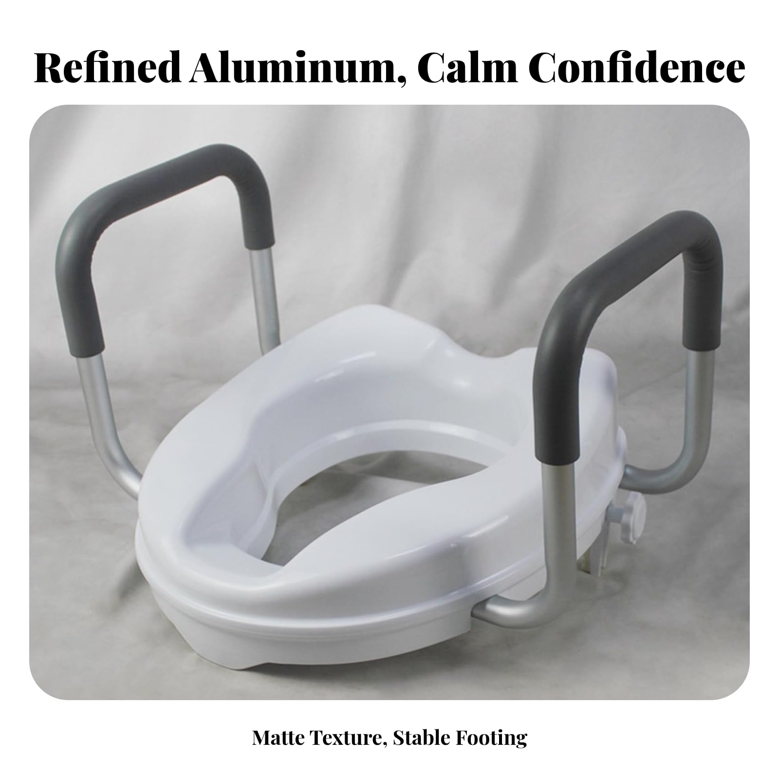 Sharplace wc-sitzerhöhung mit haltegriffen | Stabil, erhöhter Toilettensitz, ergonomisch, Sanitärbedarf, für Badezimmer, häusliche Pflege, Senioren, 6CM, Ohne Deckel