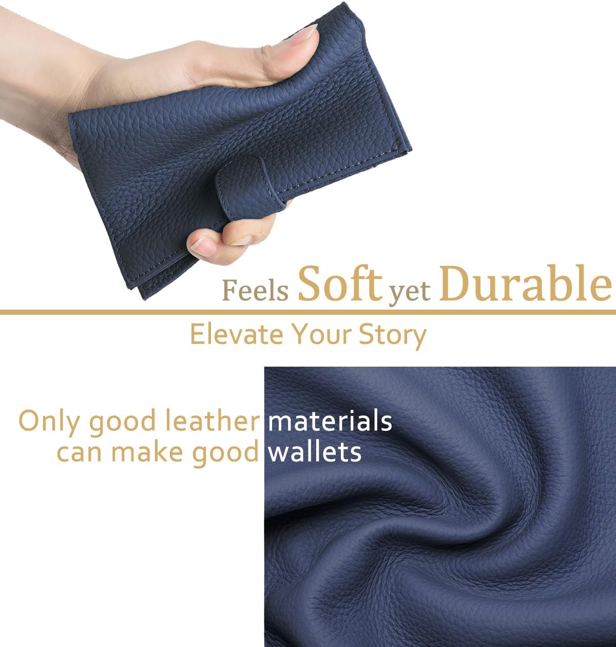 RFID Leather Passport Holder for Travel Women & Men – Slim Passport Wallet for Womens with Card Slots, Zippered Coins Pocket and Cash Holder Mother's Day Gift (Sapphire Blue) - Image 3